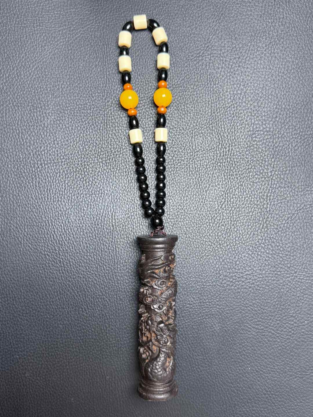 【 器物炎灵】经典文玩-龙柱手把件