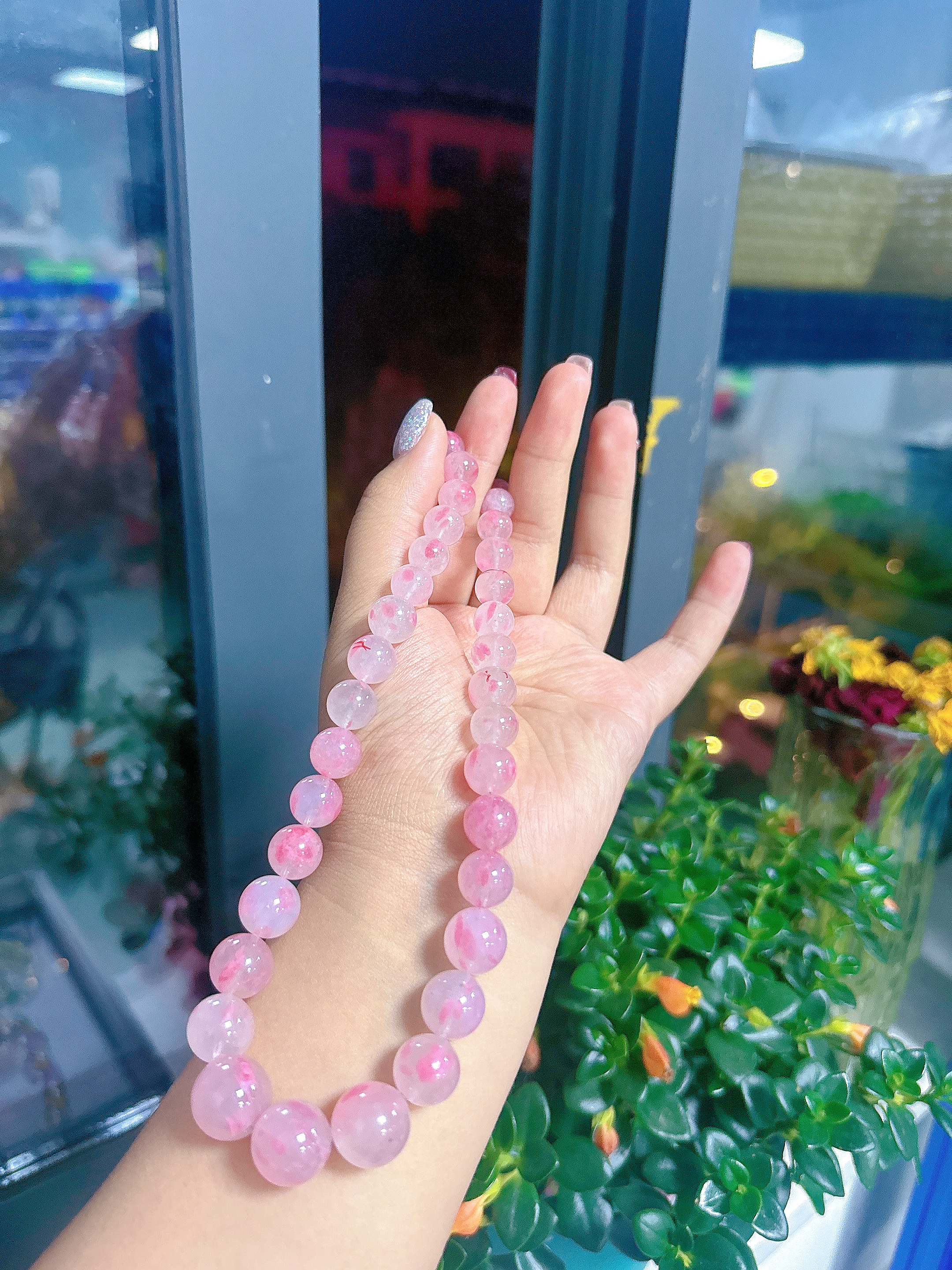 【莹莹专属】天然樱花雨蔷薇塔链M4468