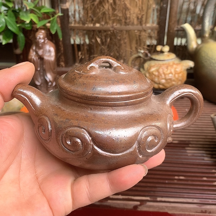 紫砂茶壶纯自然高温无釉裸柴烧
