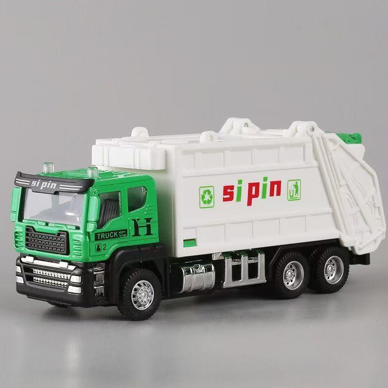 合金环卫车【车头合金+车身塑胶】15厘米 惯性功能 袋装模型玩具
