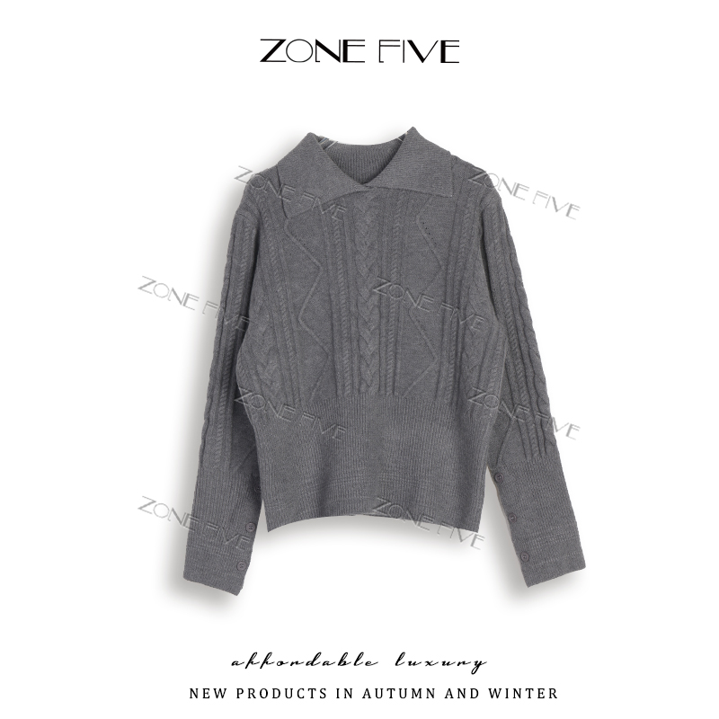 【zonefive】新款气质女毛针织衫轻奢套头长袖时尚秋冬针织上衣