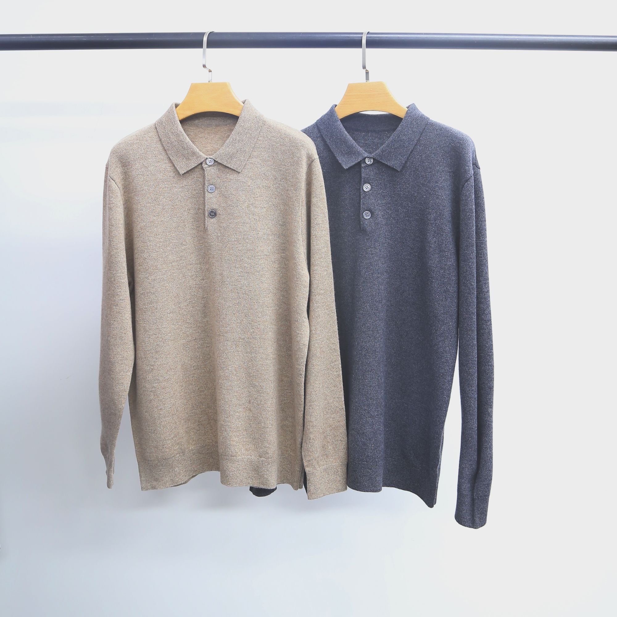 套头26支100%羊毛衫秋冬厚款长袖翻领简约针织上衣毛衣 M长73