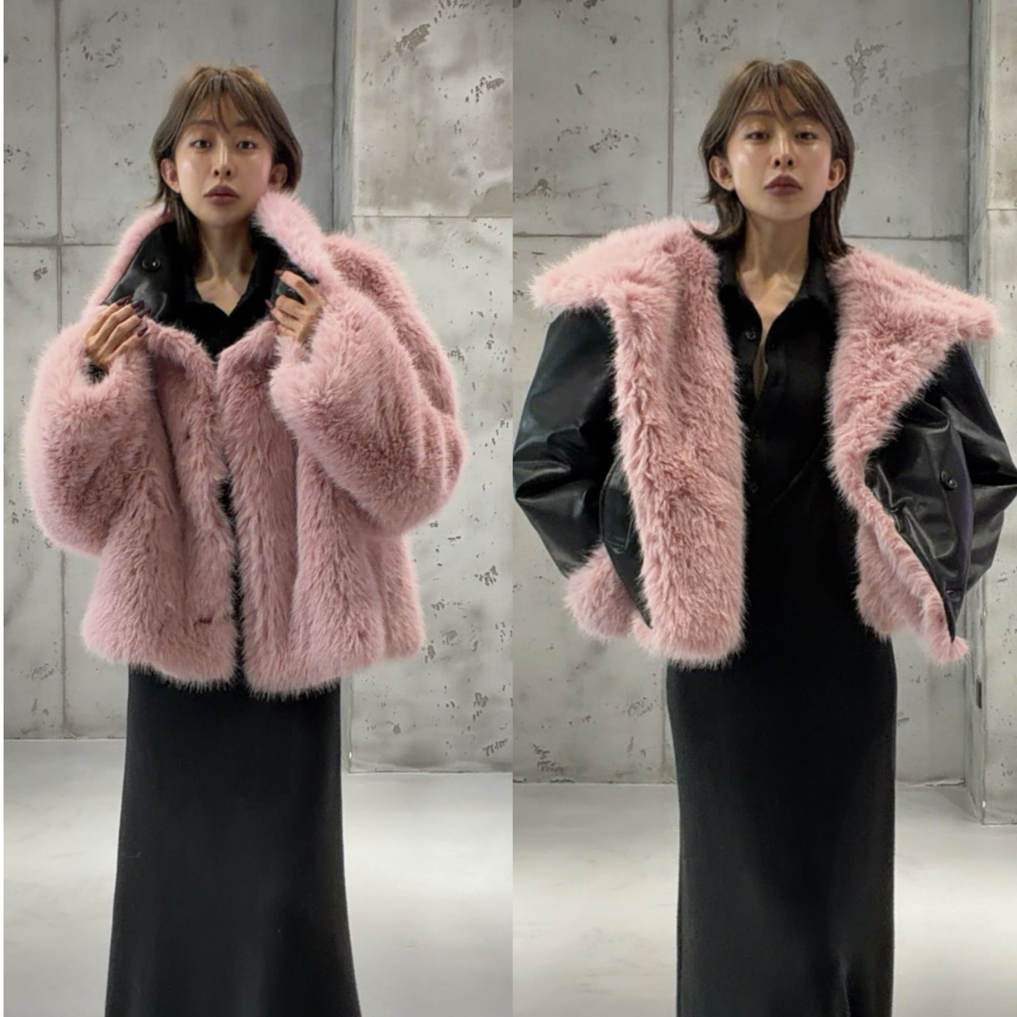 VIVISPLENDID21857#新年定制氛围双面可穿皮毛高级感战袍大衣