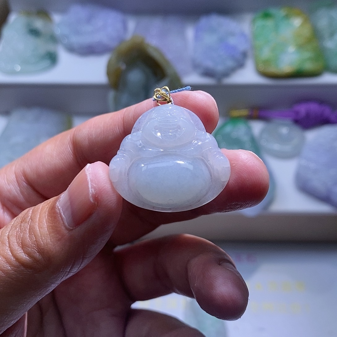 【闪购商品】翡翠颈饰18K金镶嵌佛公