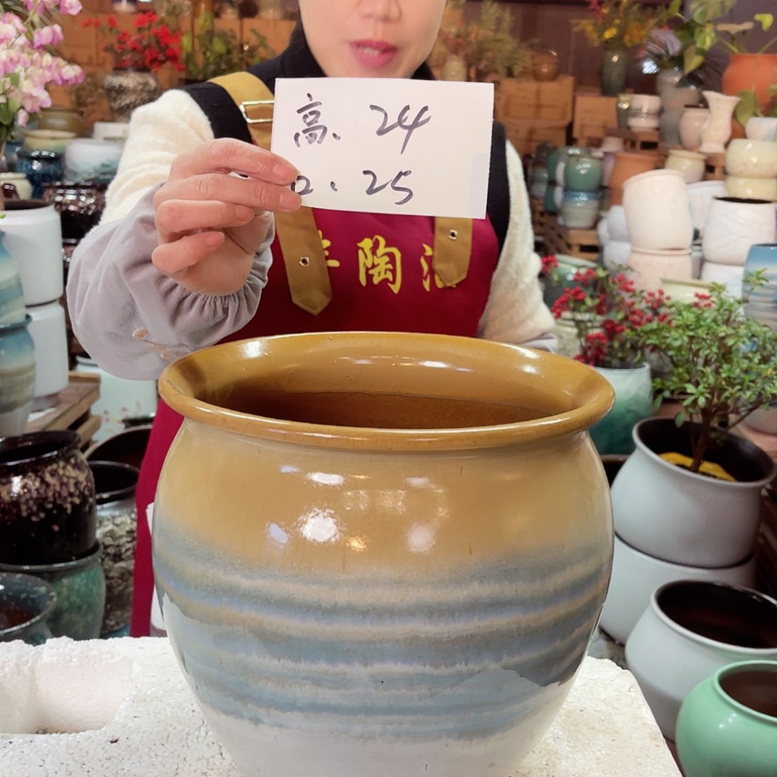 紫砂花盆高度24口径25