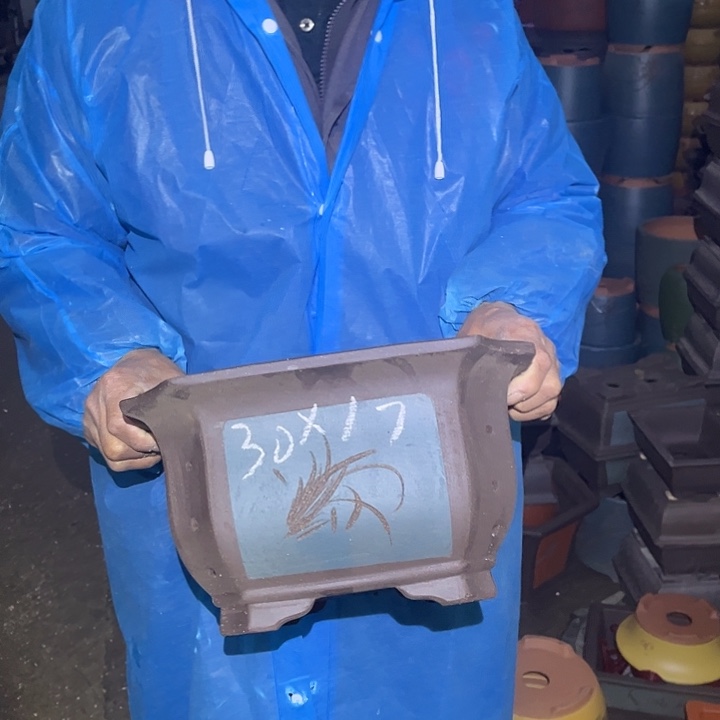 紫砂紫砂花盆和小