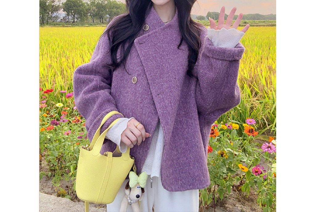 HY09韩版秋冬新款高端小个子时尚气质羊毛外套