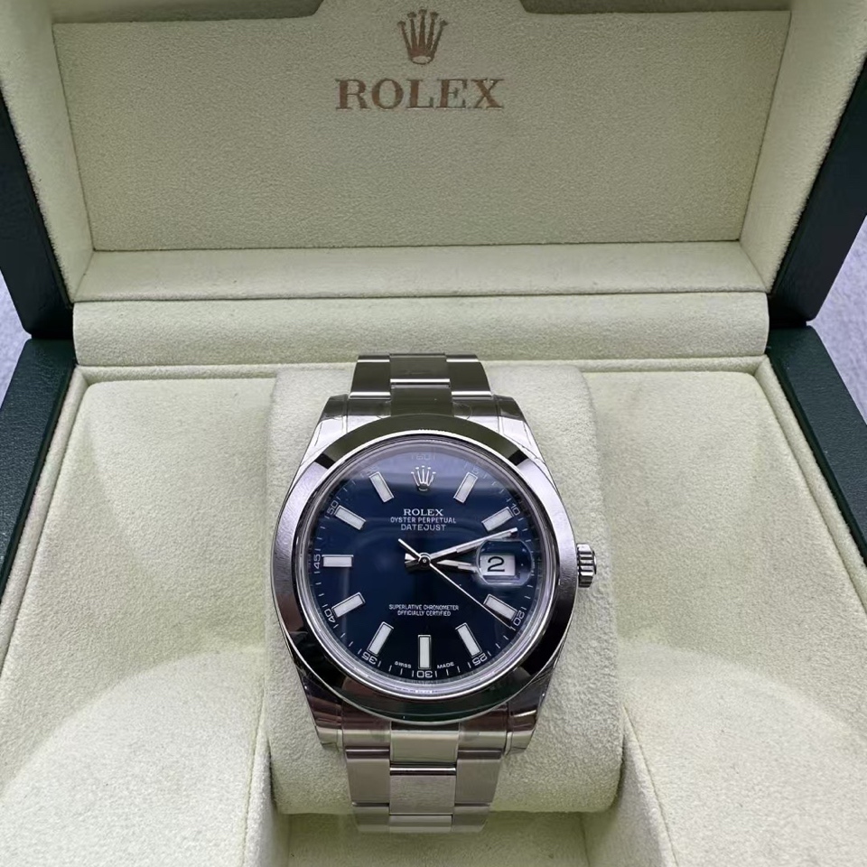 99新 Rolex/劳力士  日志型 116300 蓝盘 全膜带二维码 41mm 