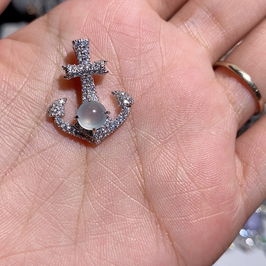 翡翠银S925镶嵌吊坠(赠链)c c c