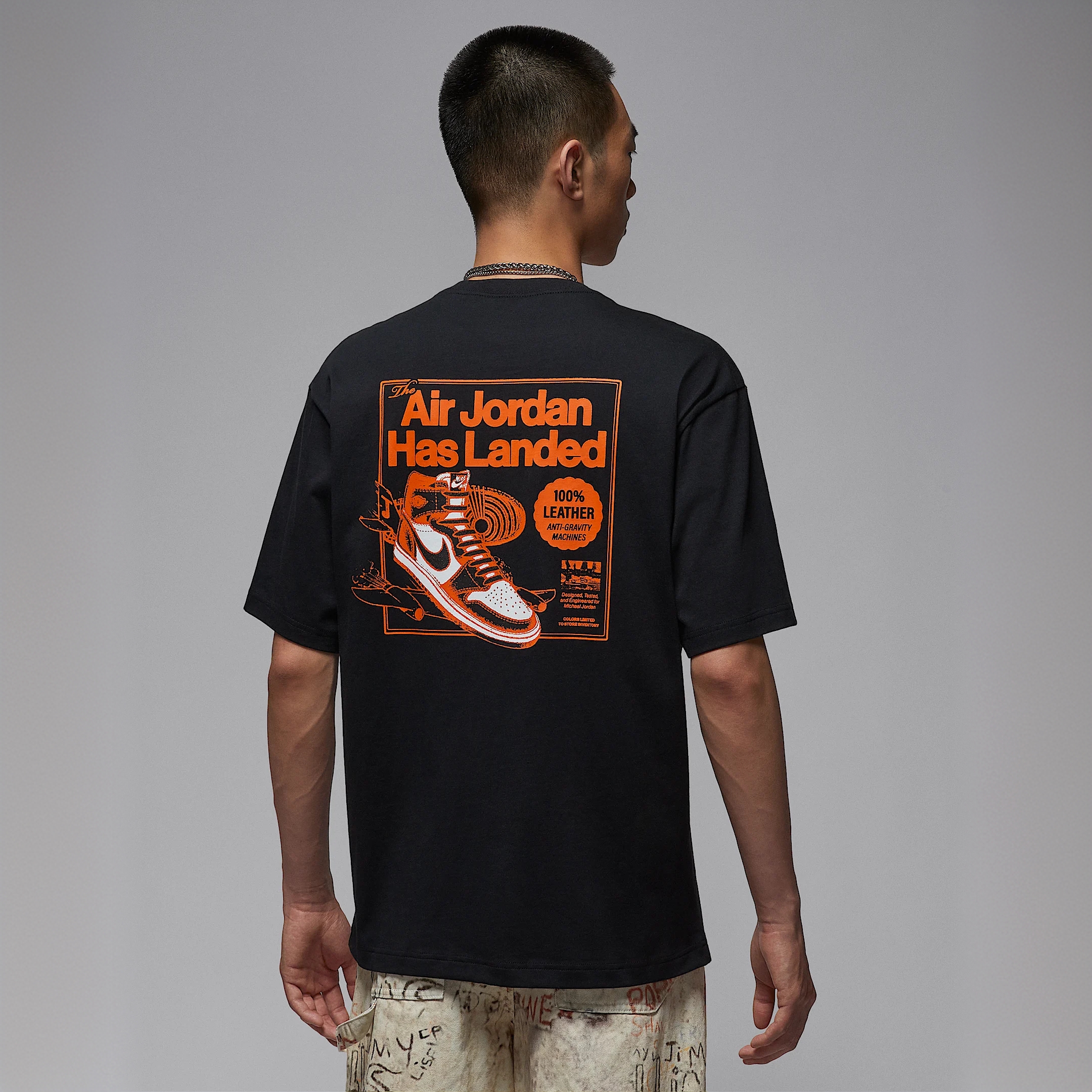 NIKE/耐克男子Jordan AJ1潮流印花T恤宽松休闲圆领短袖HQ8973010