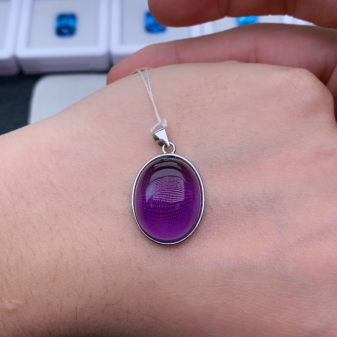 水晶纯天然紫水晶银S925镶嵌