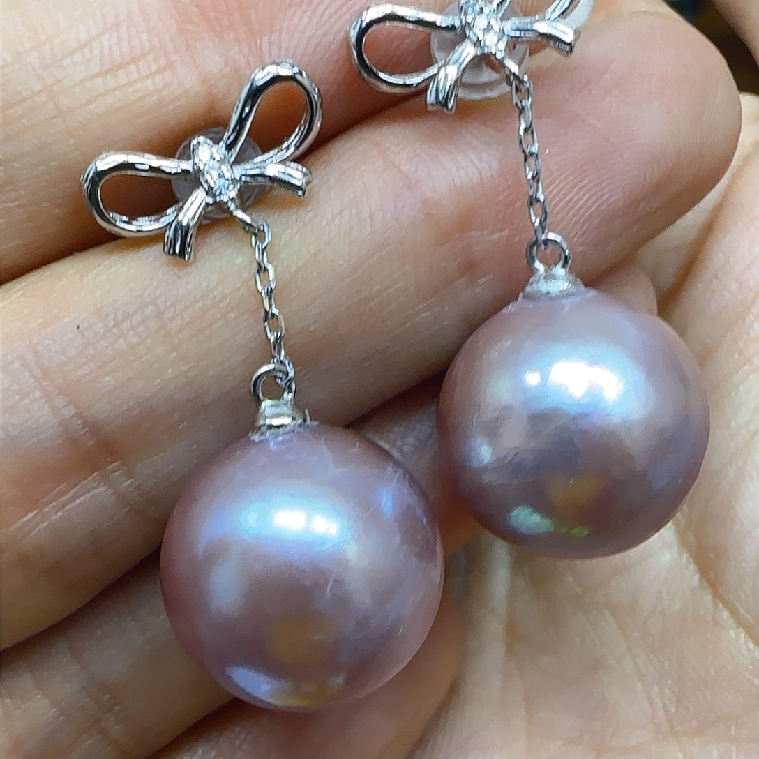 淡水珍珠耳饰银S925镶嵌珍珠199