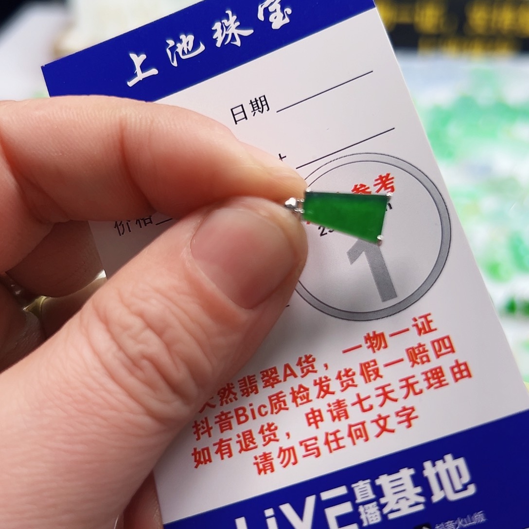 翡翠项链18K金镶嵌翡翠