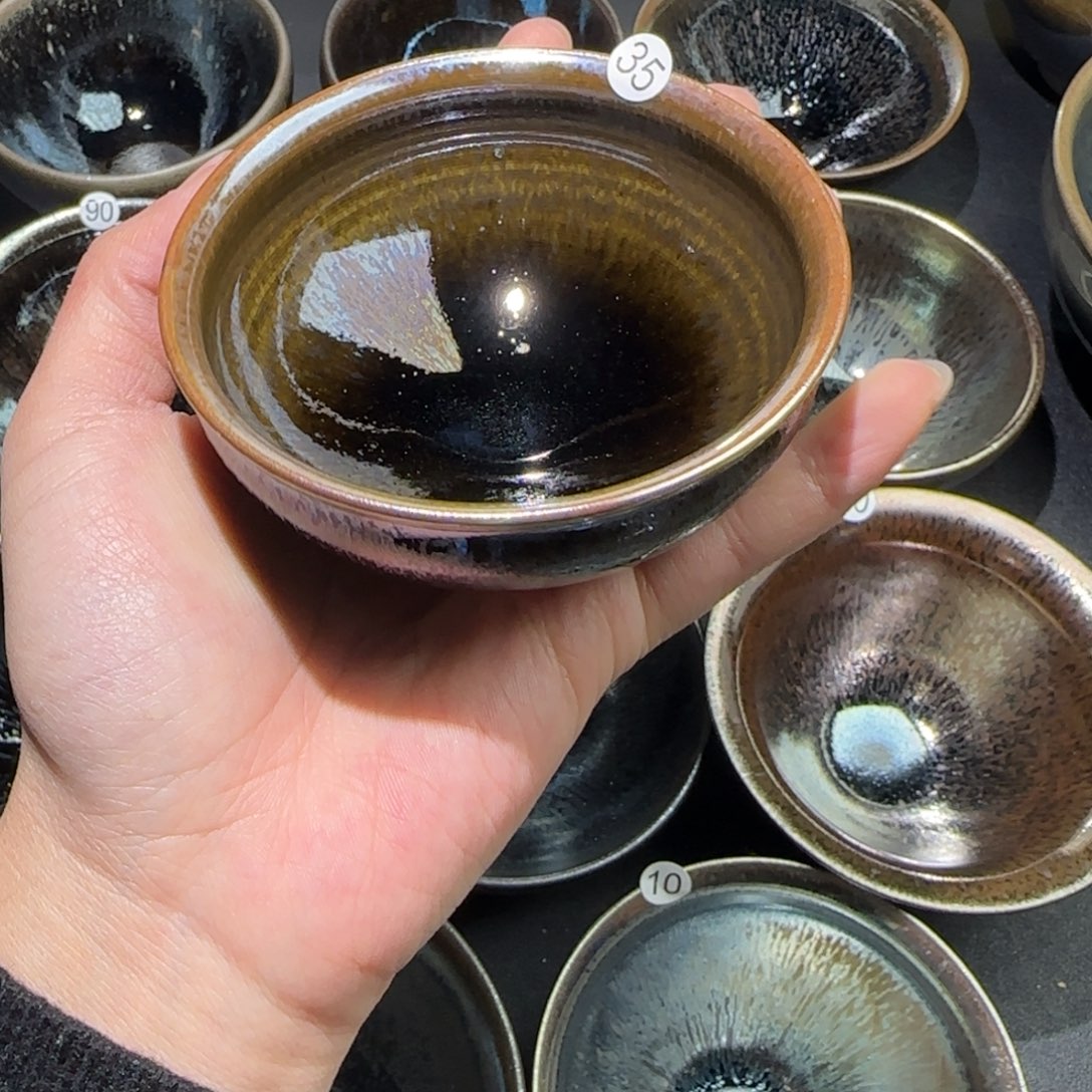 茶盏精品柴烧放漏放漏35