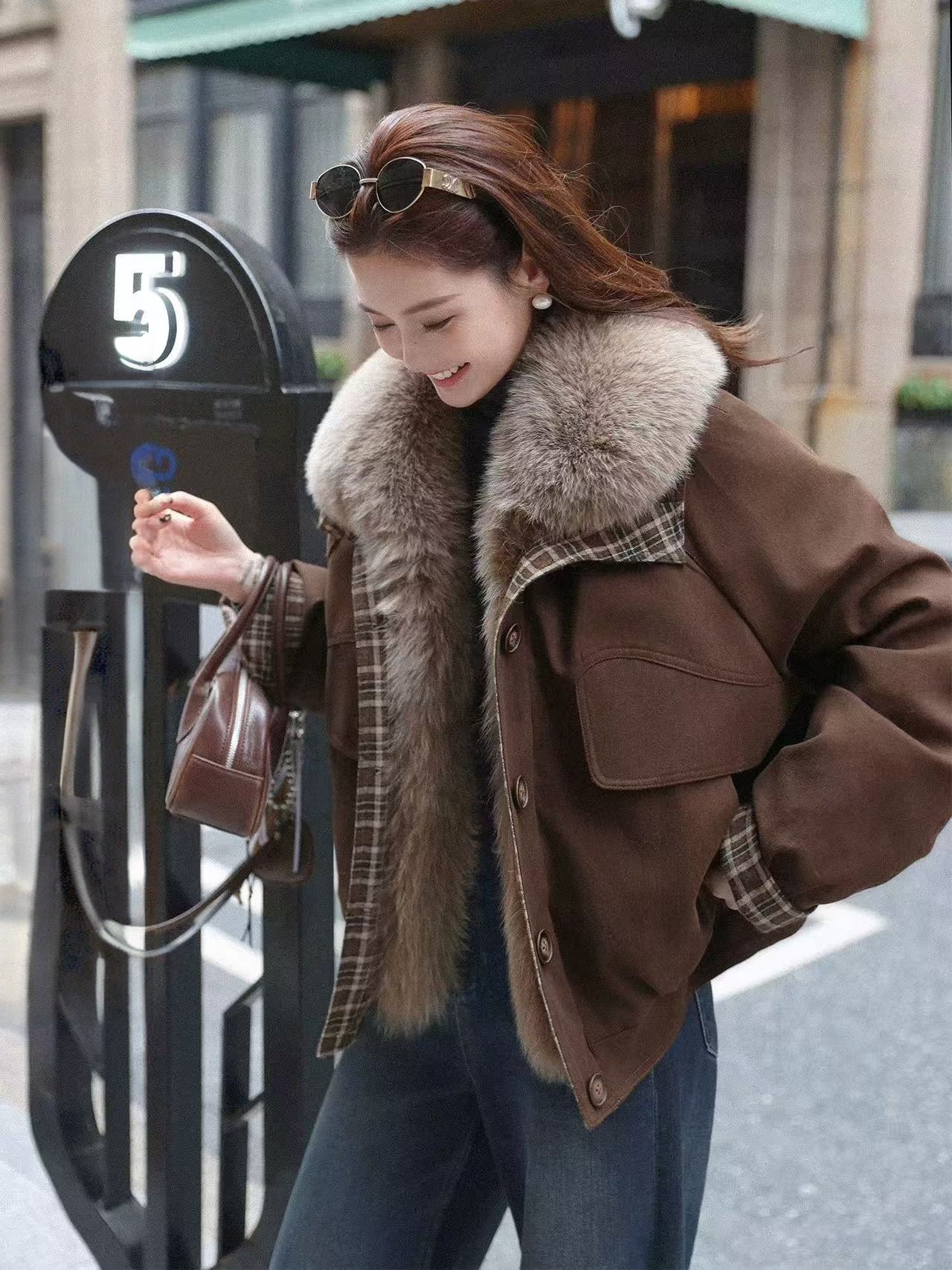 6678大毛领短款外套女2025冬季新款派克服年轻款爆款外套