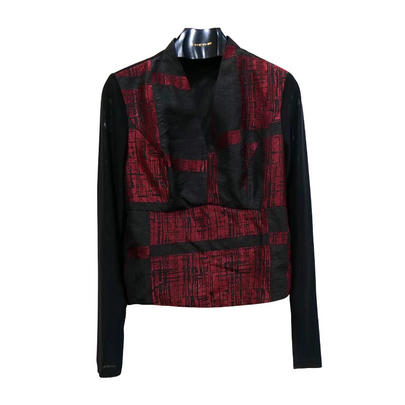 【娇娇美娇】娑尔绣花打底拼网纱上衣SH3SB02403