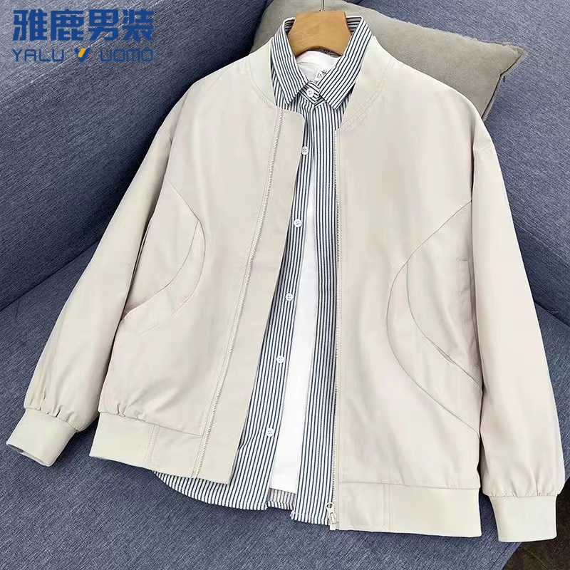 雅鹿男装飞行员夹克外套潮牌工装痞帅宽松休闲夹克韩版棒球服外套