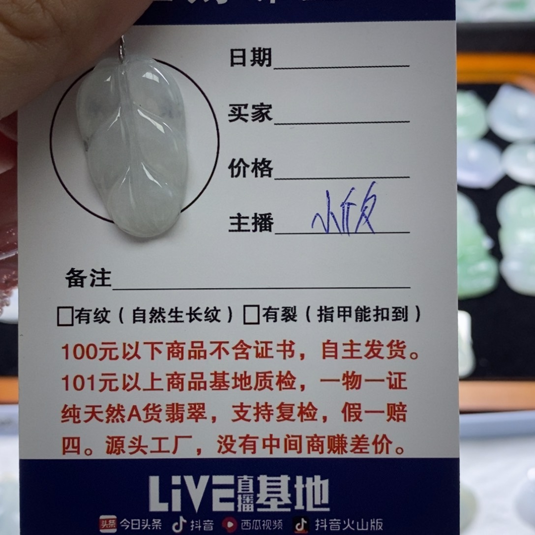 翡翠颈饰未镶嵌叶子