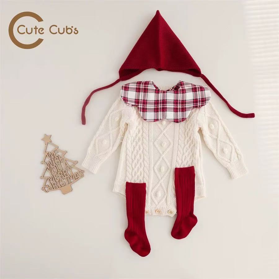 新生婴儿衣服秋冬A类纯棉针织衫连体衣加厚毛衣女宝宝满月包屁衣