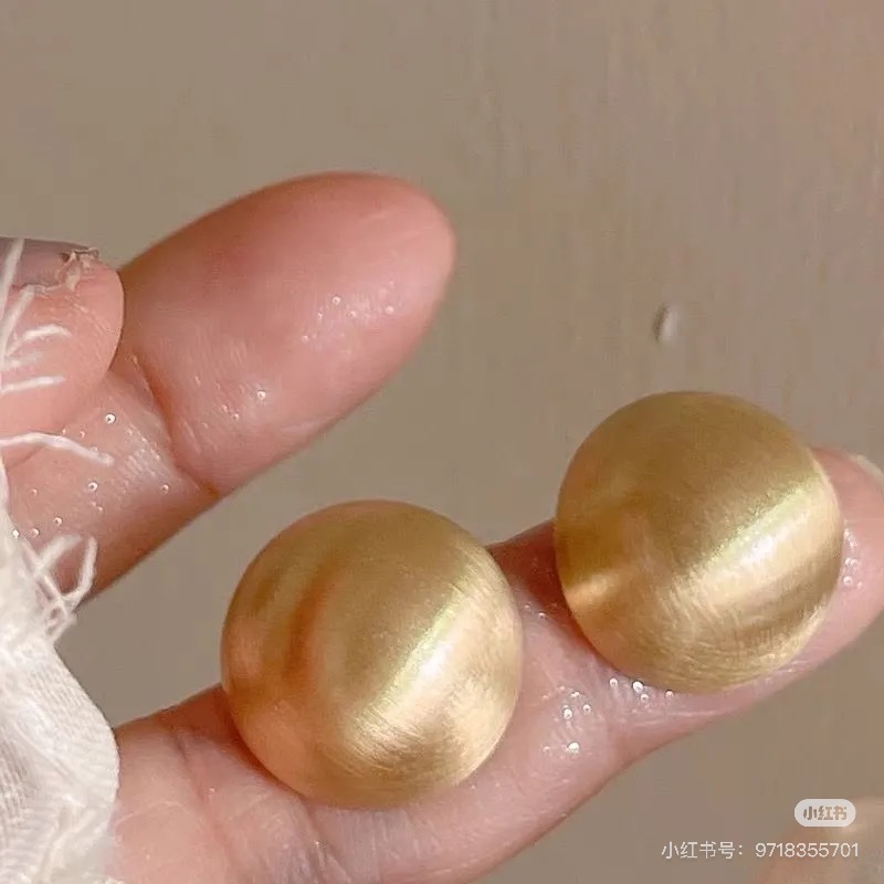 铜合金耳饰 【拉丝豆】日韩耳环小巧法式小众时尚素款简约精致-207