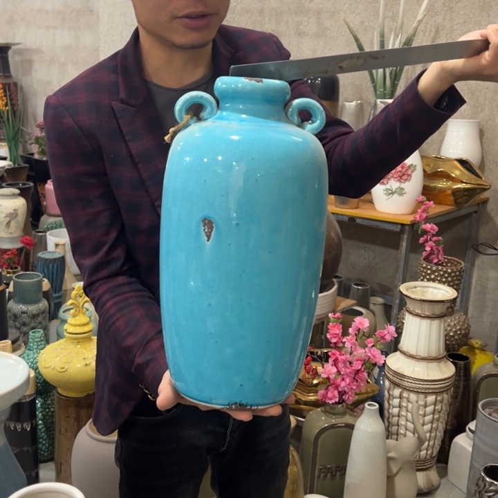 瓶高度40厘米口径6厘米微瑕捡漏针眼