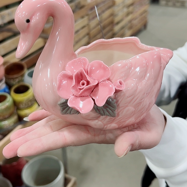 有孔.凑满10元发货多肉陶瓷花盆！