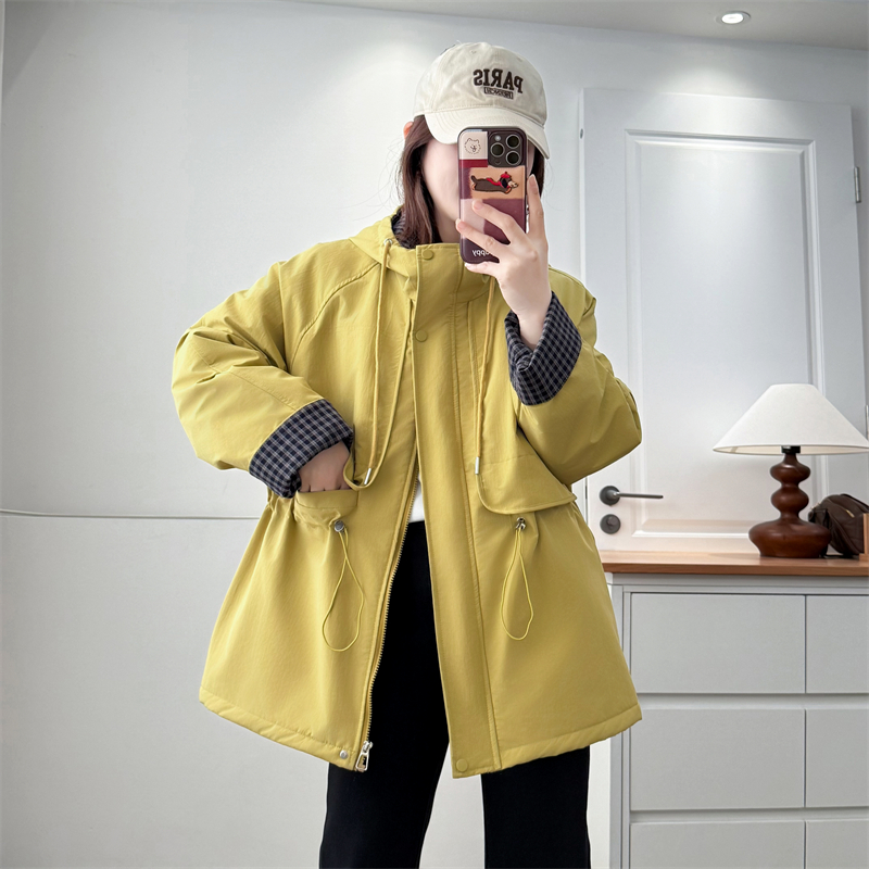 加绒加厚上衣女冬季新款连帽宽松显瘦外套洋气百搭
