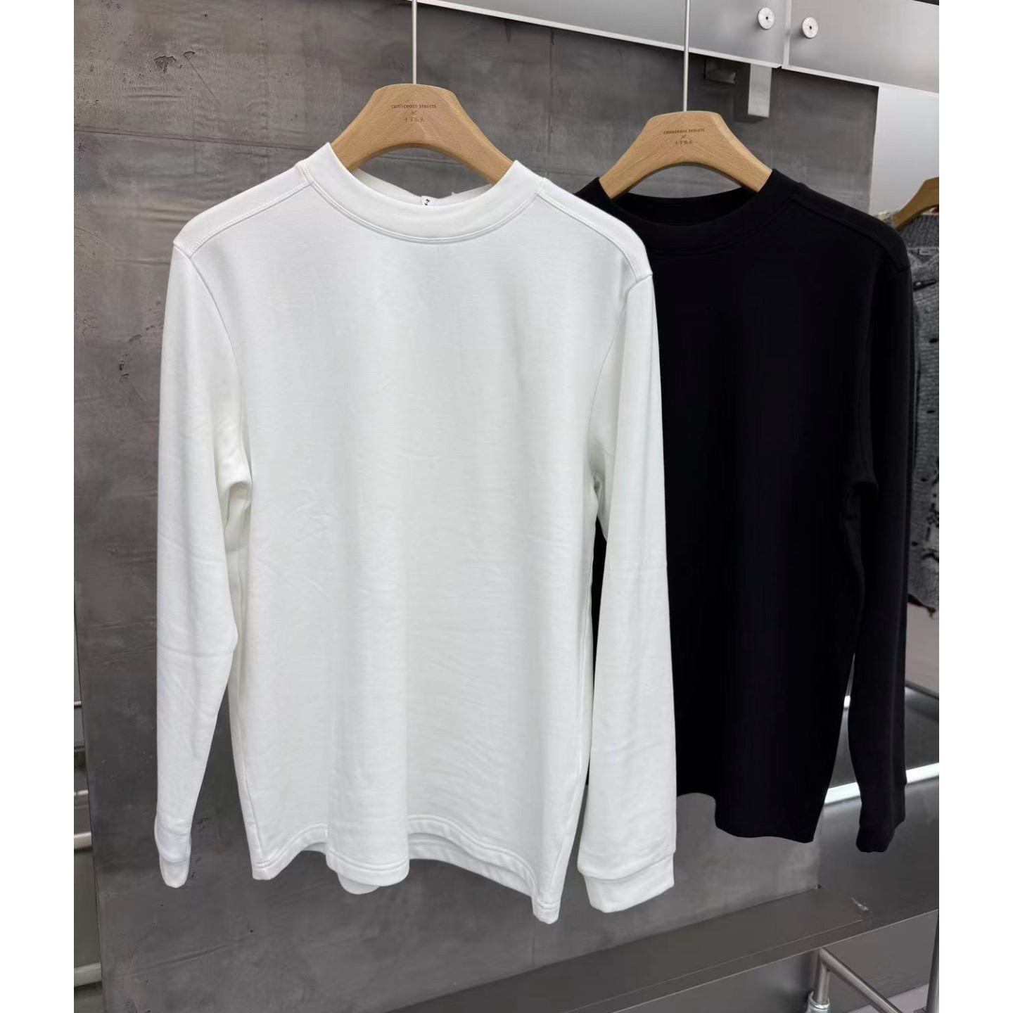 【加倍舒适】冬季新款 日系纯色圆领长袖加绒加厚可外穿T恤男士上衣