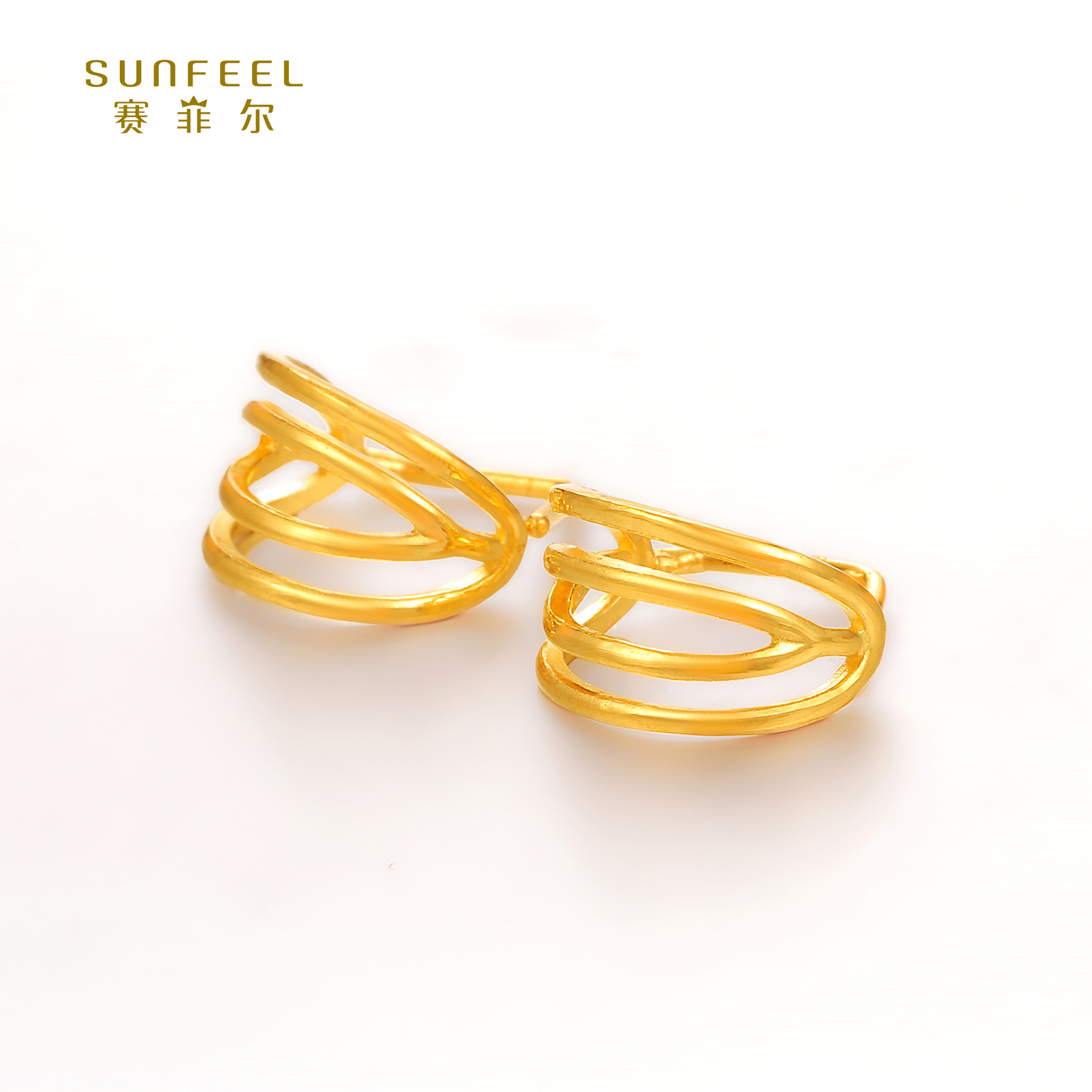 SUNFEEL/赛菲尔【十四店】足金艺术简约耳环HR01050119
