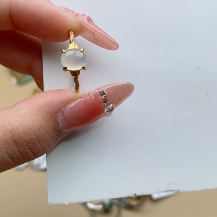 翡翠戒指银S925镶嵌11111