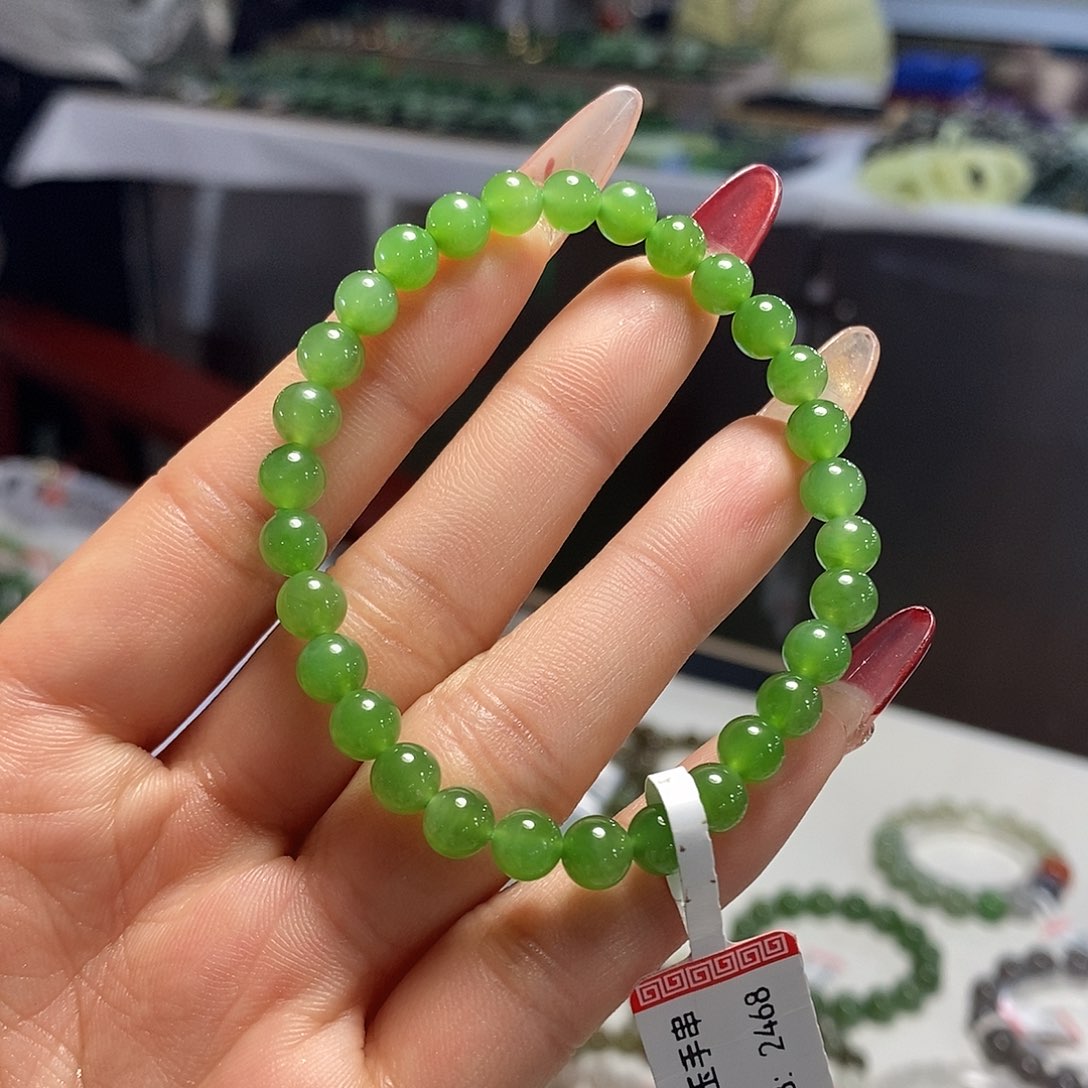 和田玉碧玉6mm未镶嵌