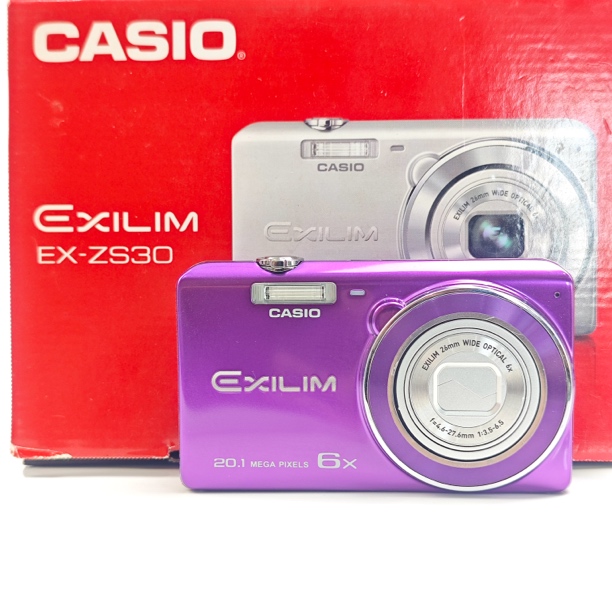 95新 Casio/卡西欧 zs30葡萄紫原盒2010万像素6倍变焦ccd数码相机