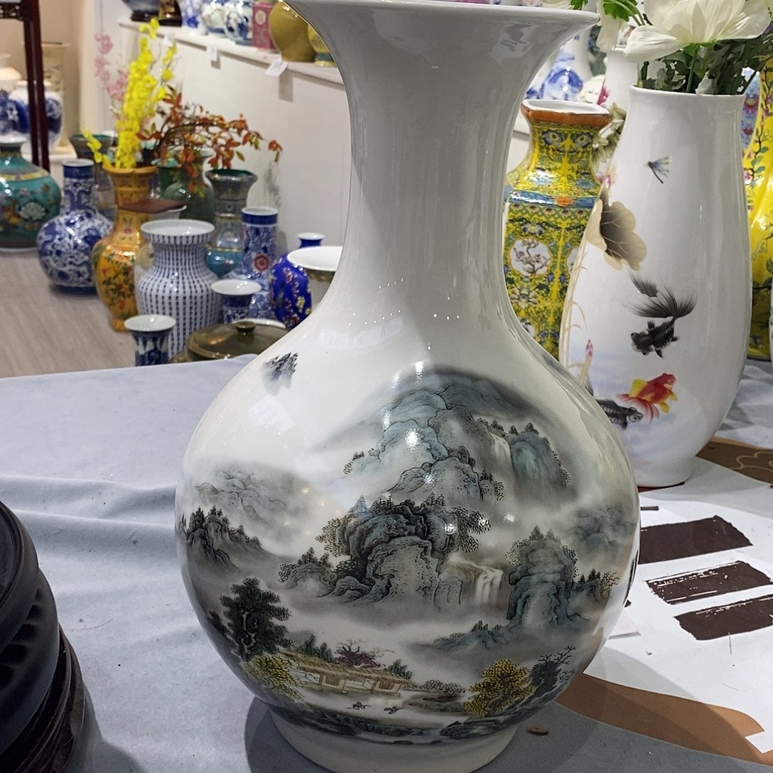 陶摆件36cm深谷赏瓶