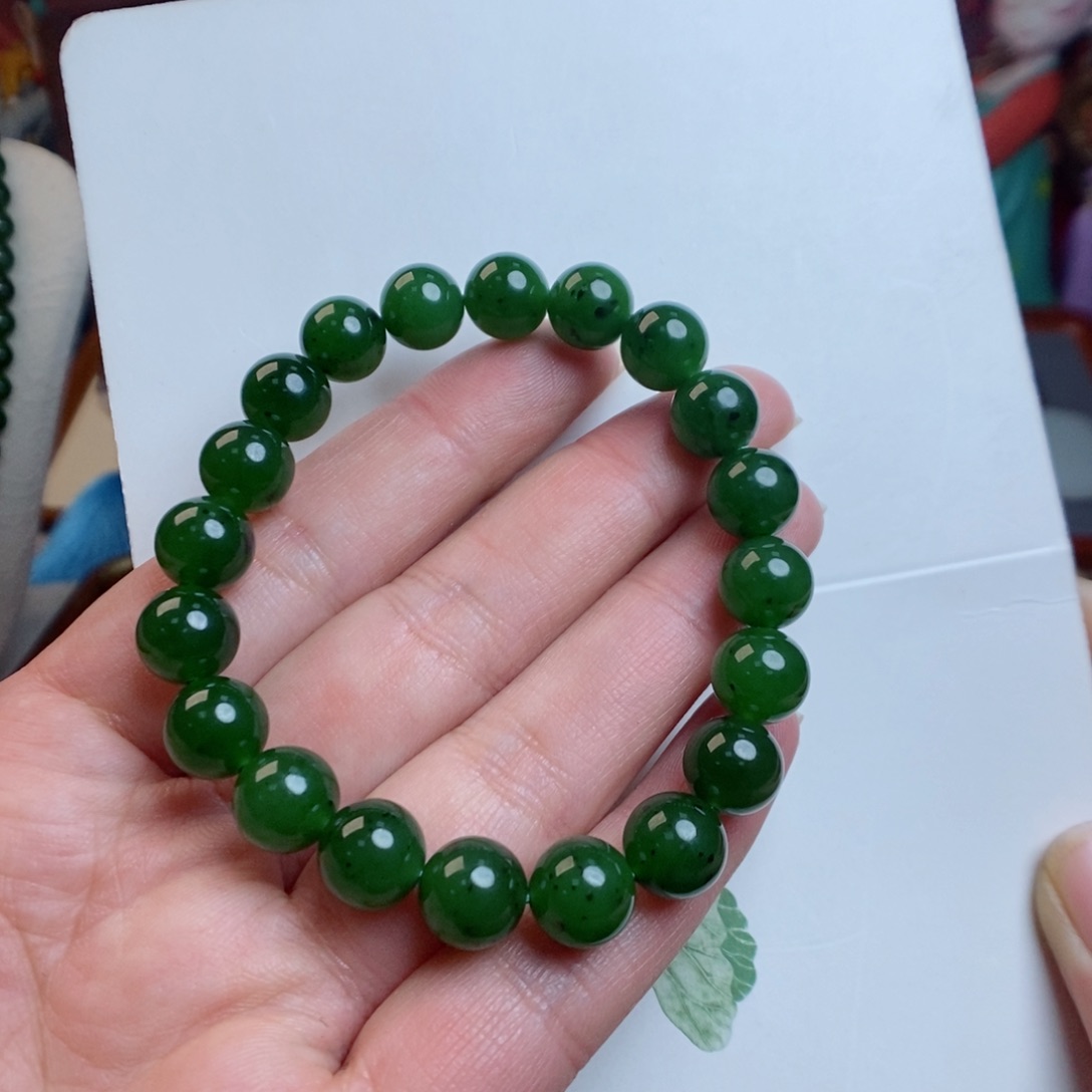 和田玉手链未镶嵌7号矿碧玉红皮老料