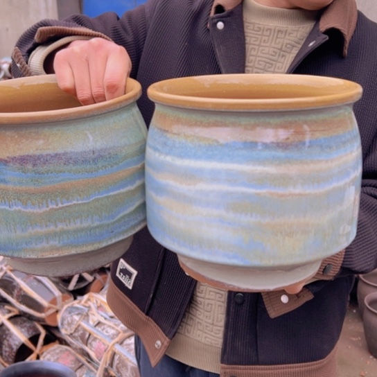 紫砂花盆高18口18————-