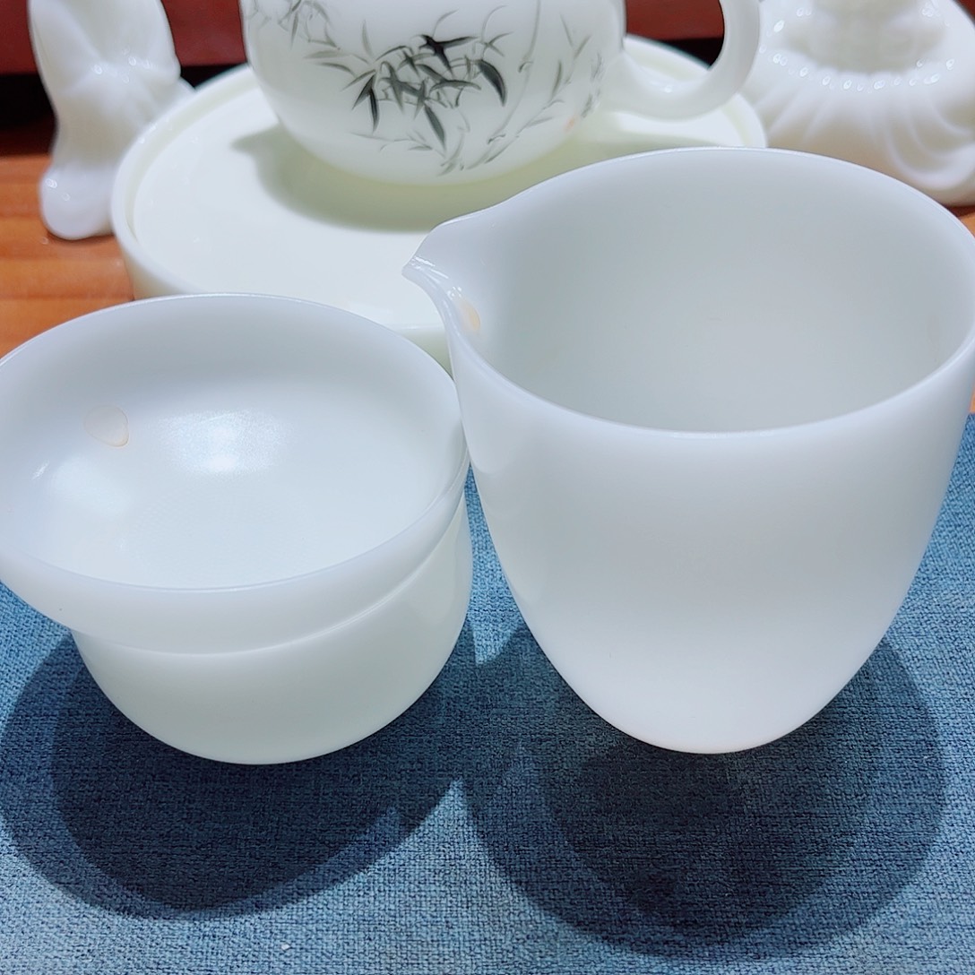 陶瓷素烧璞玉1公杯茶漏