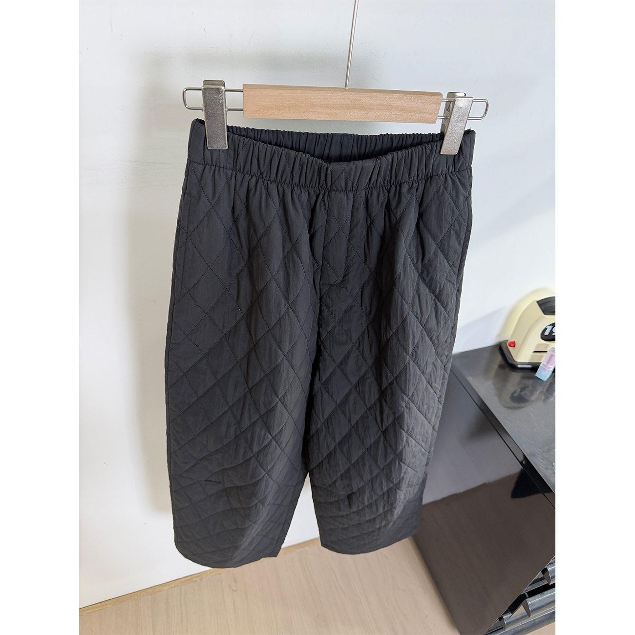 杜邦棉系列 适合小个子女生啊  日系菱格黑色棉裤 内里全劈缝包边