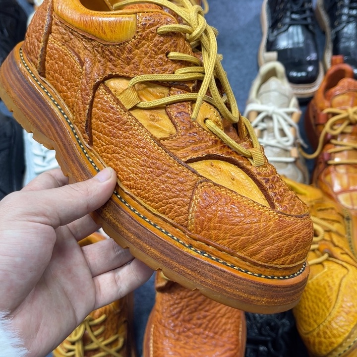 财***滚牛皮（革）棕色野牛鸵鸟鸵鸟39