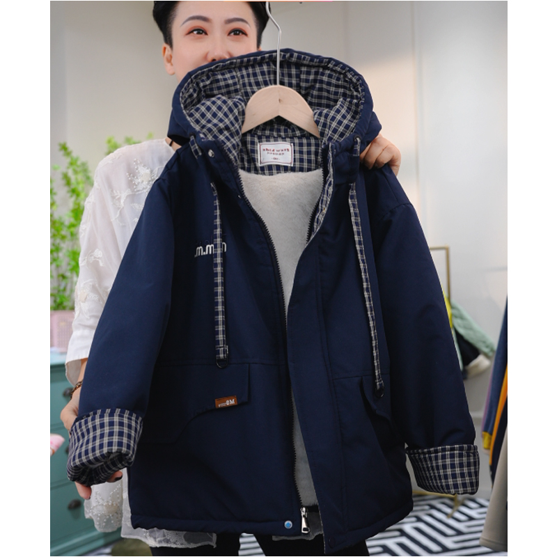 男童冬季加绒棉衣新款中大童洋气冬装休闲棉服保暖连帽外套