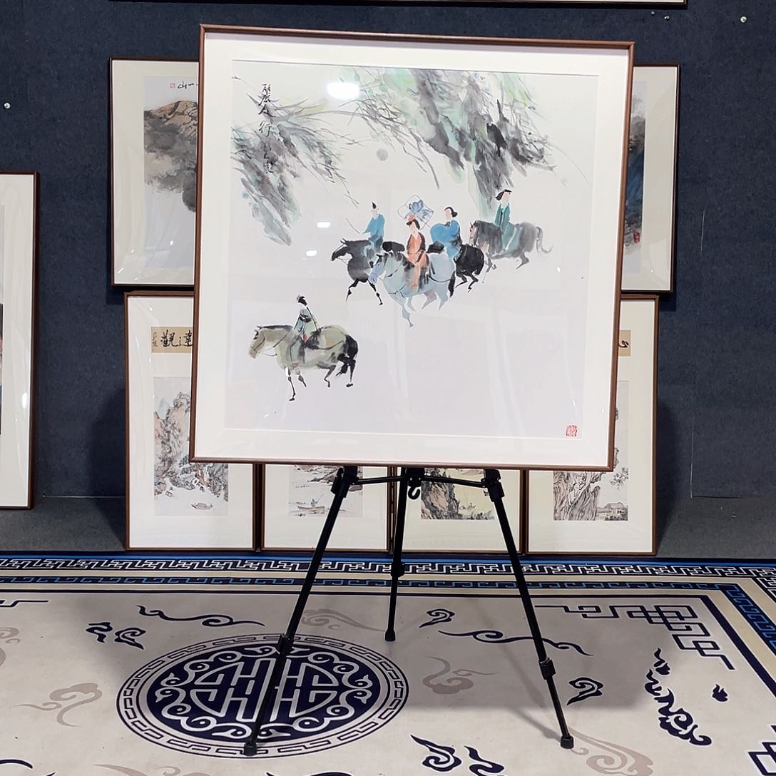 国画手绘画作品带框