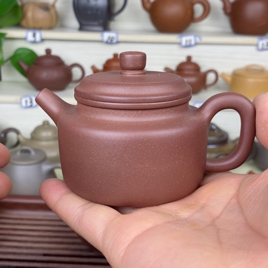 紫砂茶壶风釉羊角山紫泥德钟150cc半手工