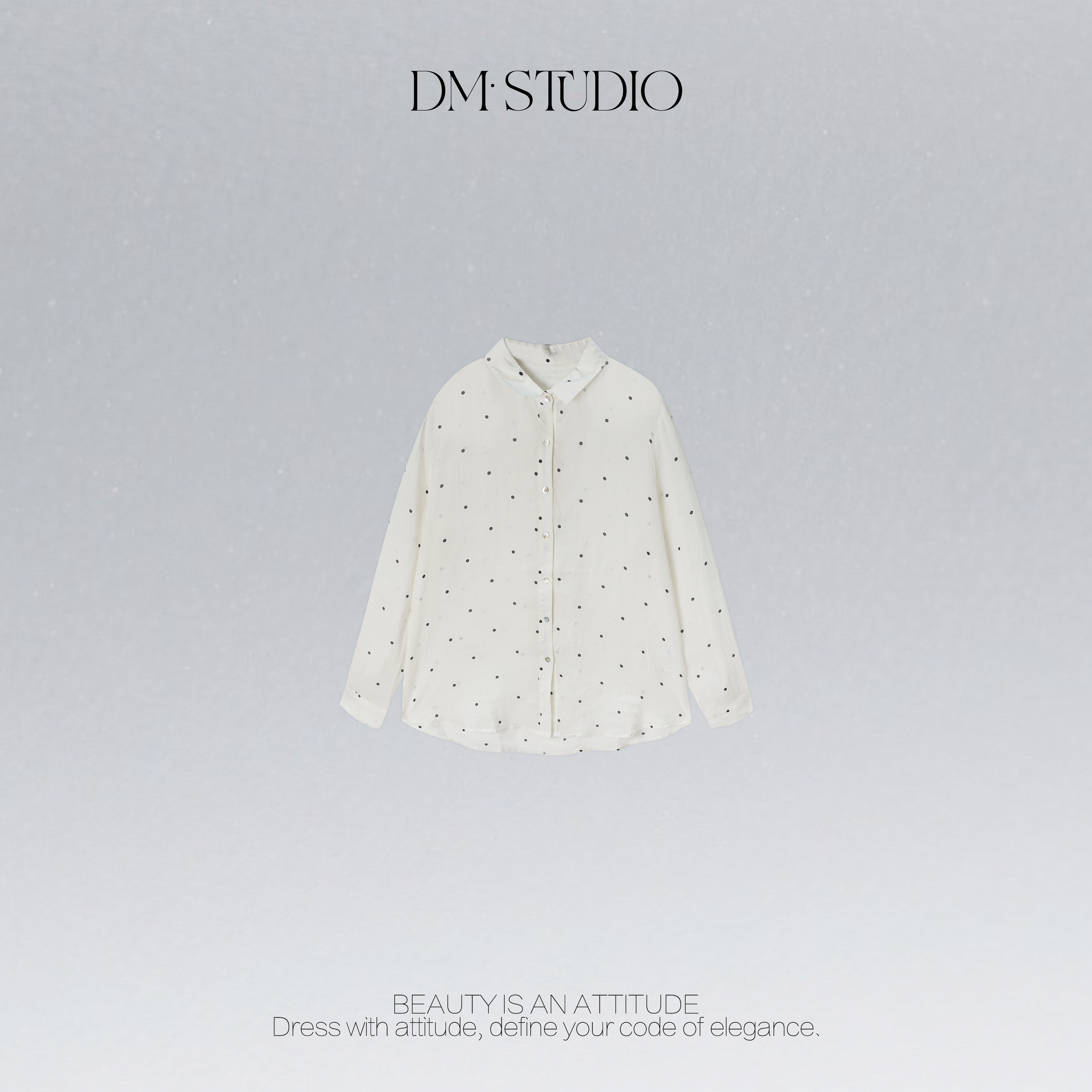 •STUDIO/百搭气质精致感波点翻领排扣衬衫上衣2507CS/36200衬衣