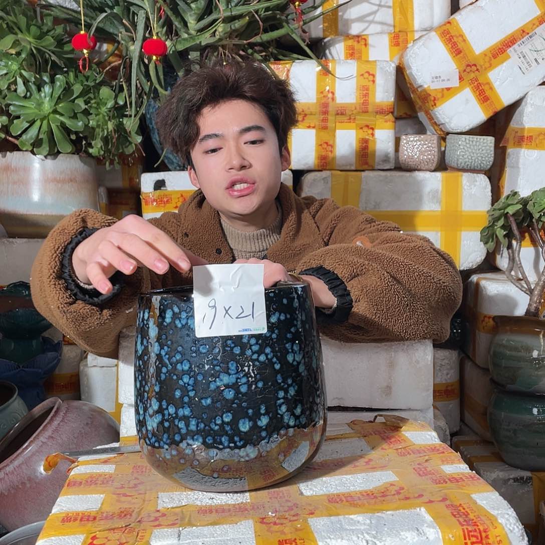 无铅玻璃宜兴紫砂花盆