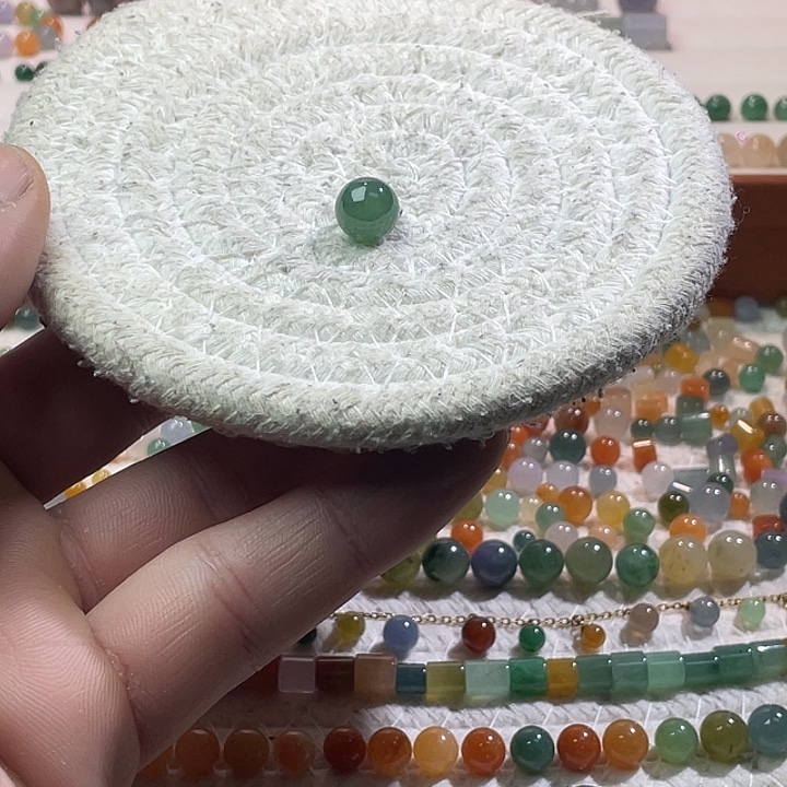 翡翠散珠未镶嵌定制翡翠卡9.5