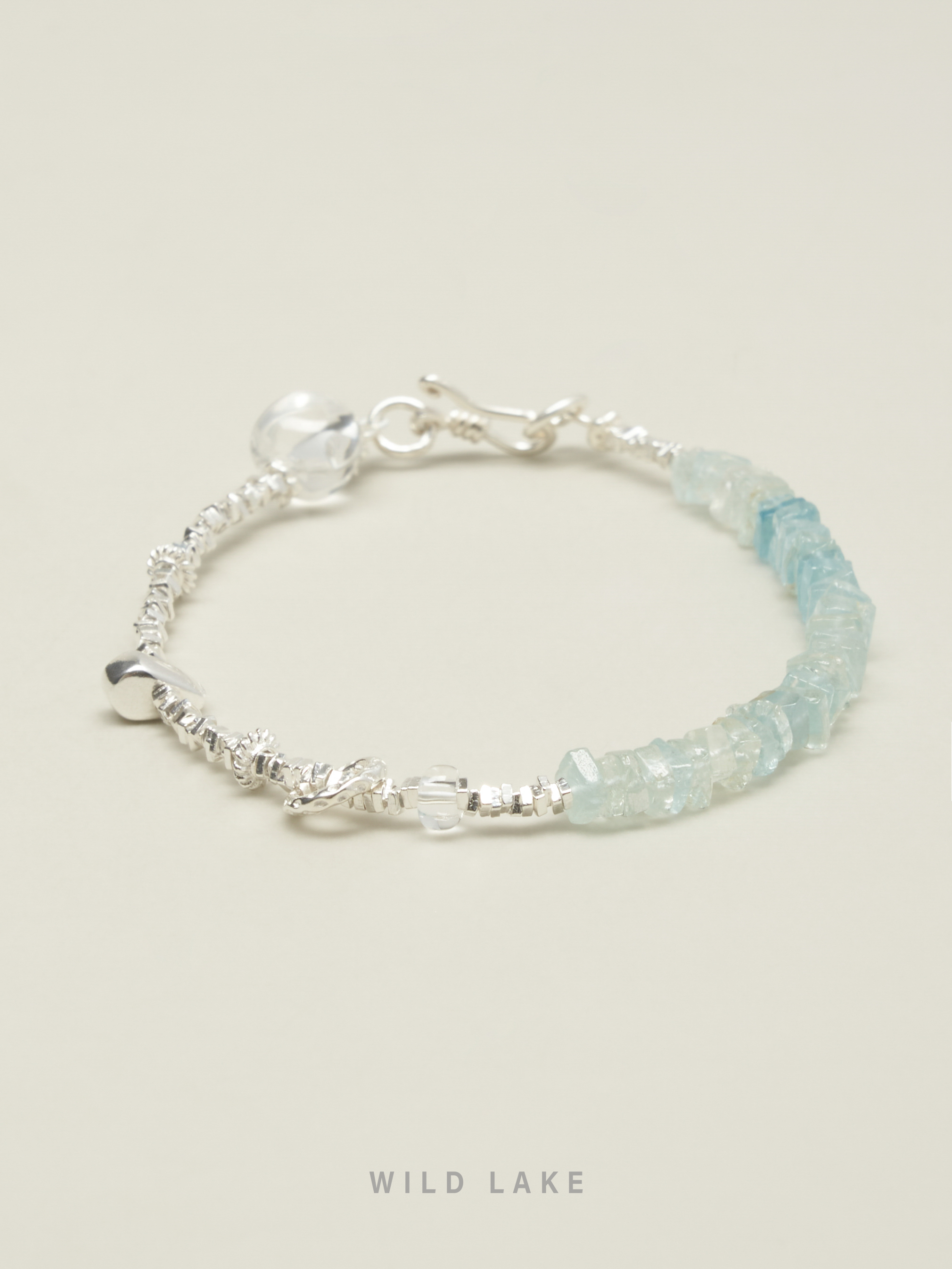 925银仿水晶手链 海蓝宝手链|S925银|海蓝|手作|小众设计