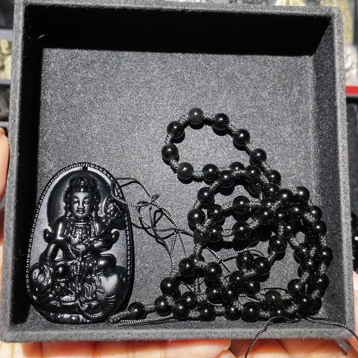 【闪购商品】未镶嵌黑曜岩吊坠(赠链)陈*师