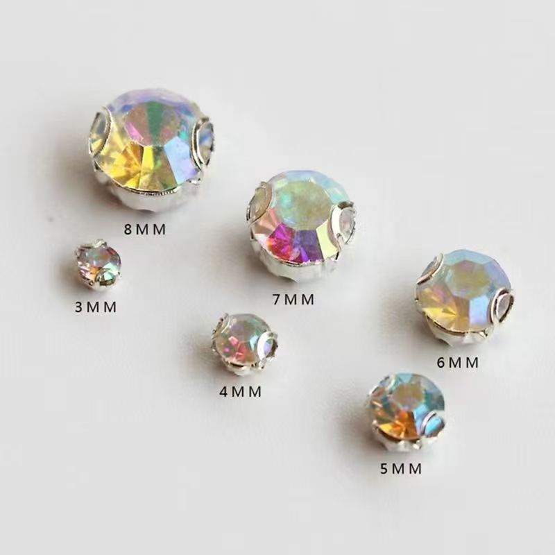 《燕子家》5-8mm爪钻玻璃手缝钻A钻手缝水钻 DIY婚纱礼服饰配件水晶