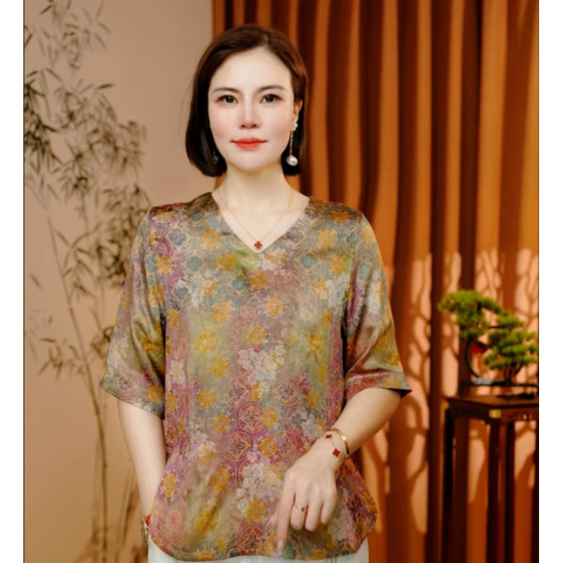 【敬容】2025新款秋季中式T恤修身气质款311A