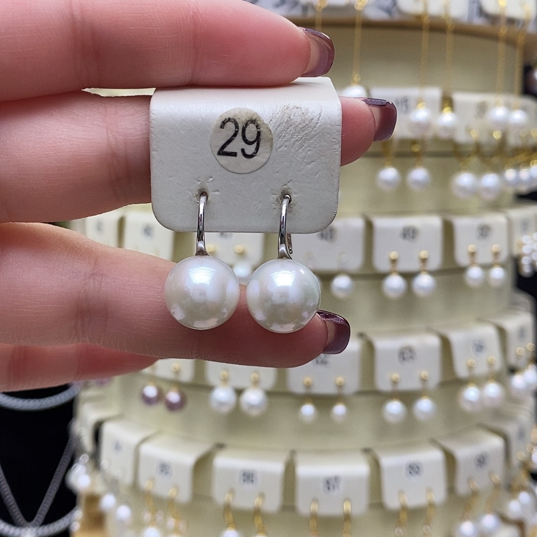 淡水珍珠耳饰银S925镶嵌