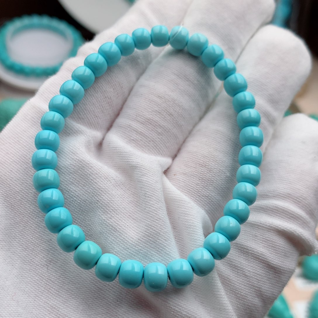 绿松石珠宝奇石未镶嵌6mm